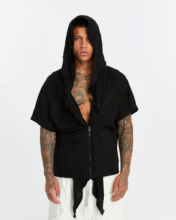Short Sleeve Men’s Cardigan - Black