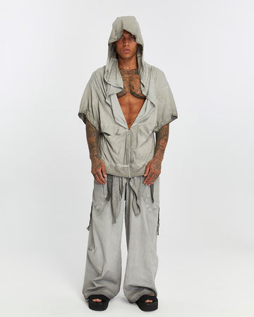 Short Sleeve Men’s Cardigan - Grey