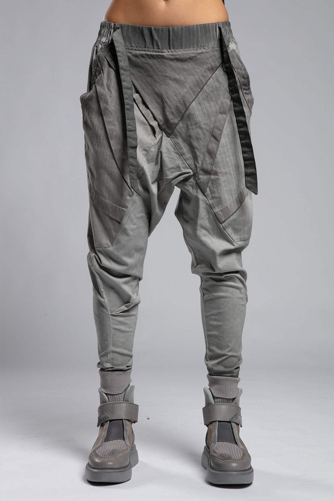 Womens Pants with Dirty Stitching Garnish