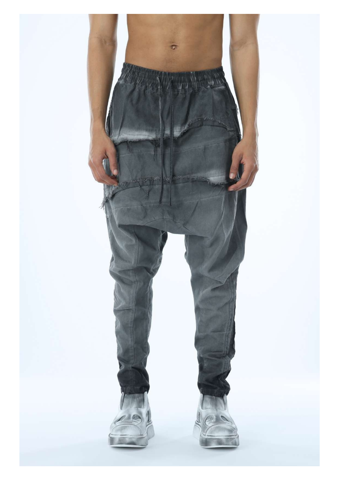 Low Crotch & Garnished Men's Trousers