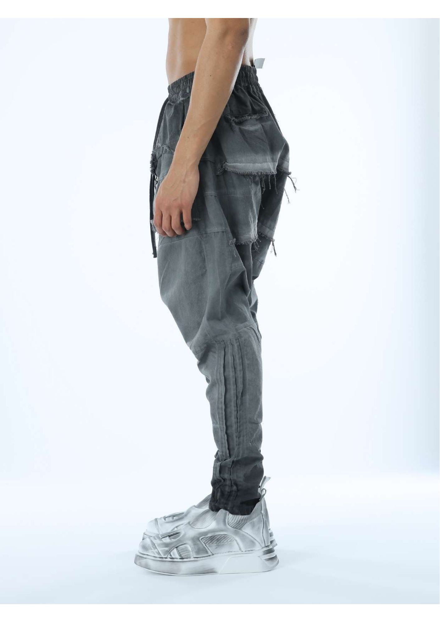 Low Crotch & Garnished Men's Trousers