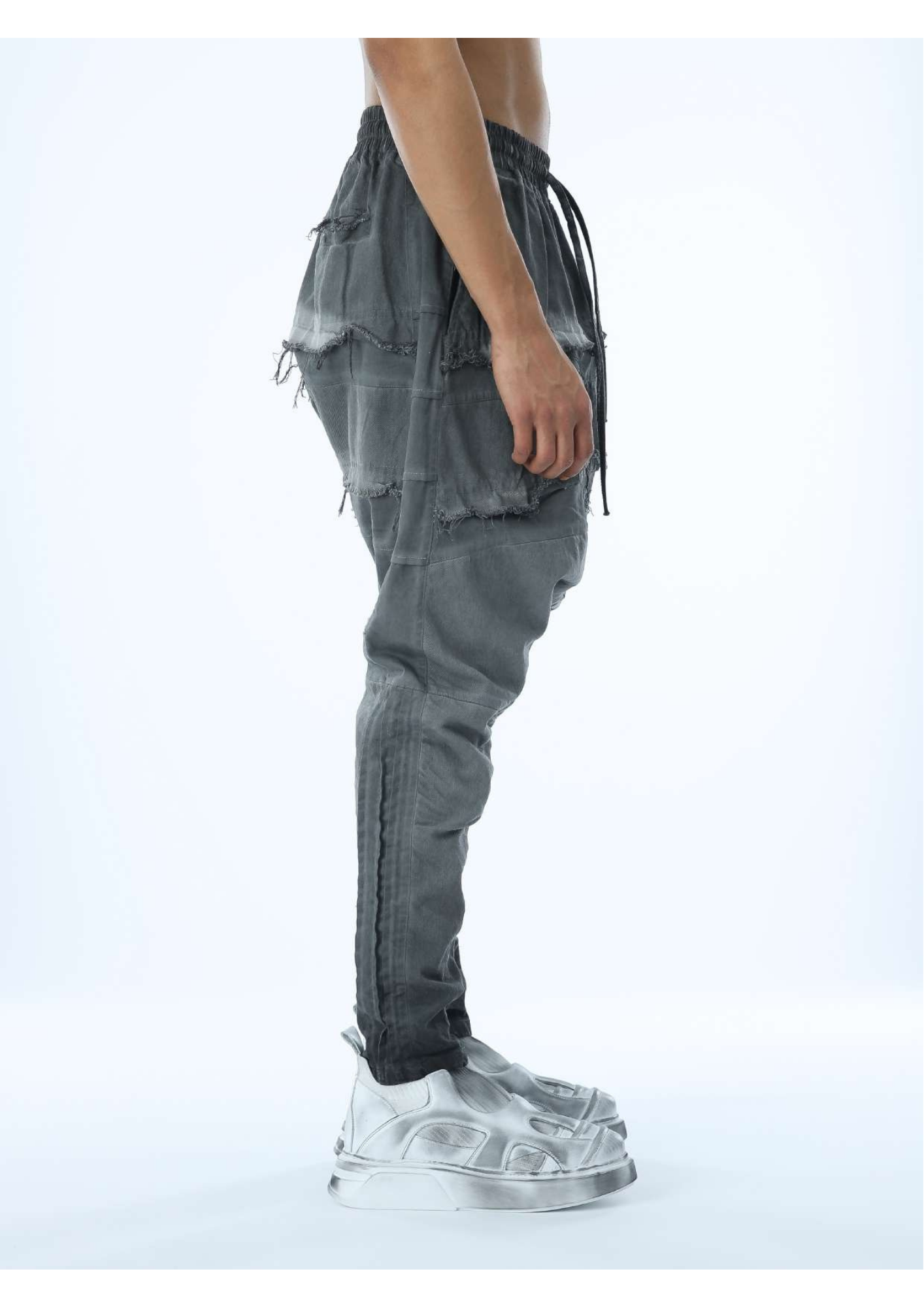 Low Crotch & Garnished Men's Trousers