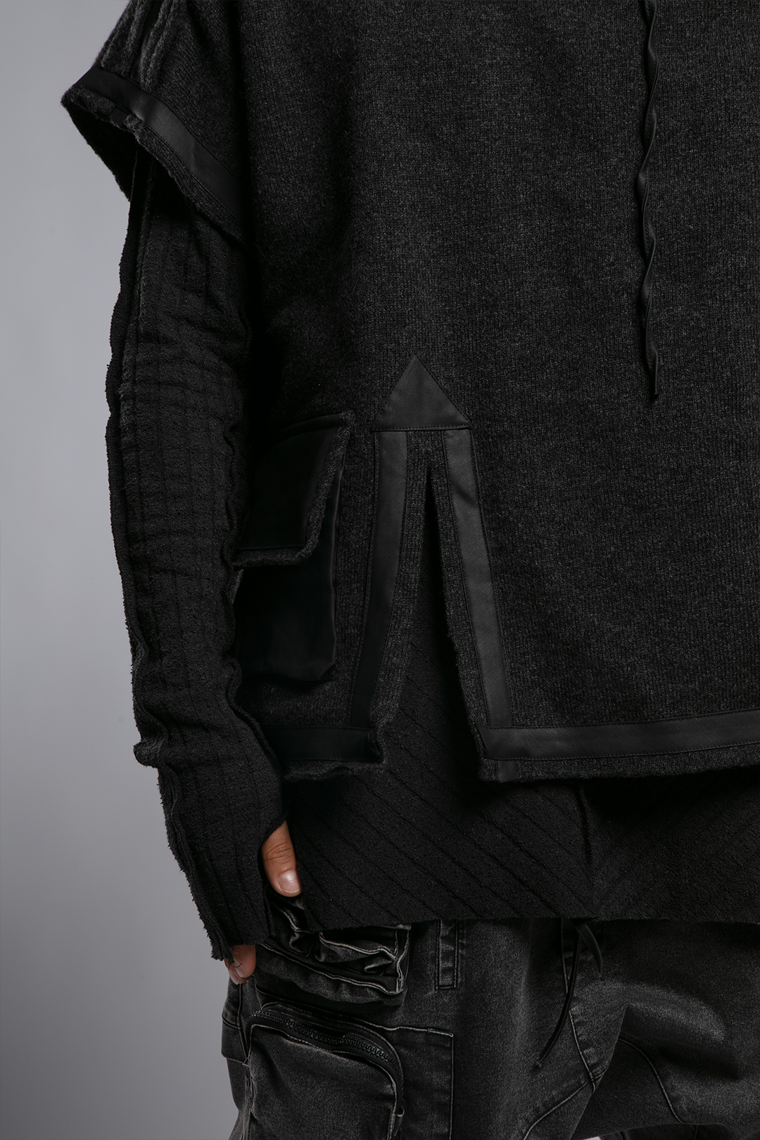 Short Cardigan with Front Slit