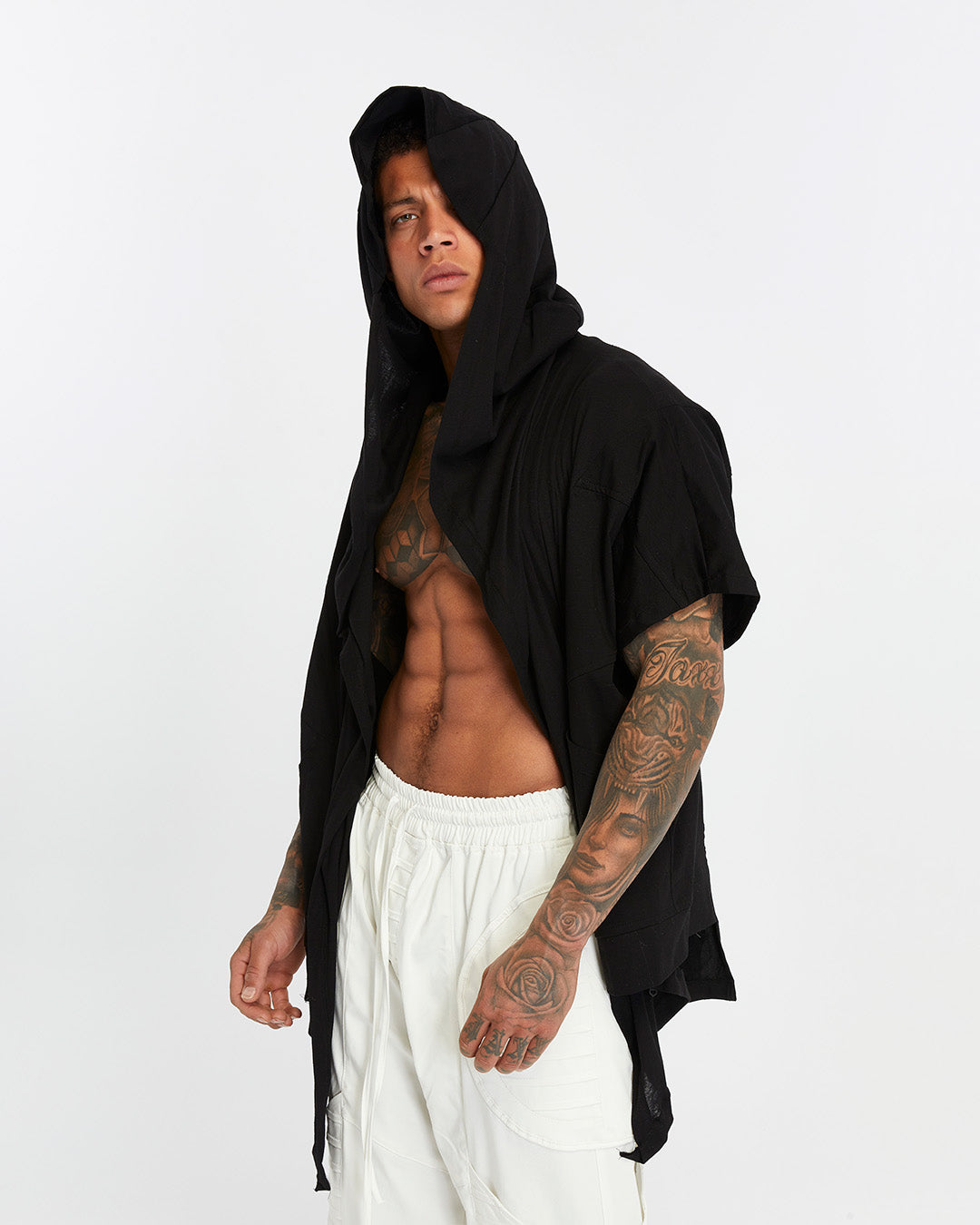 Short Sleeve Men’s Cardigan - Black