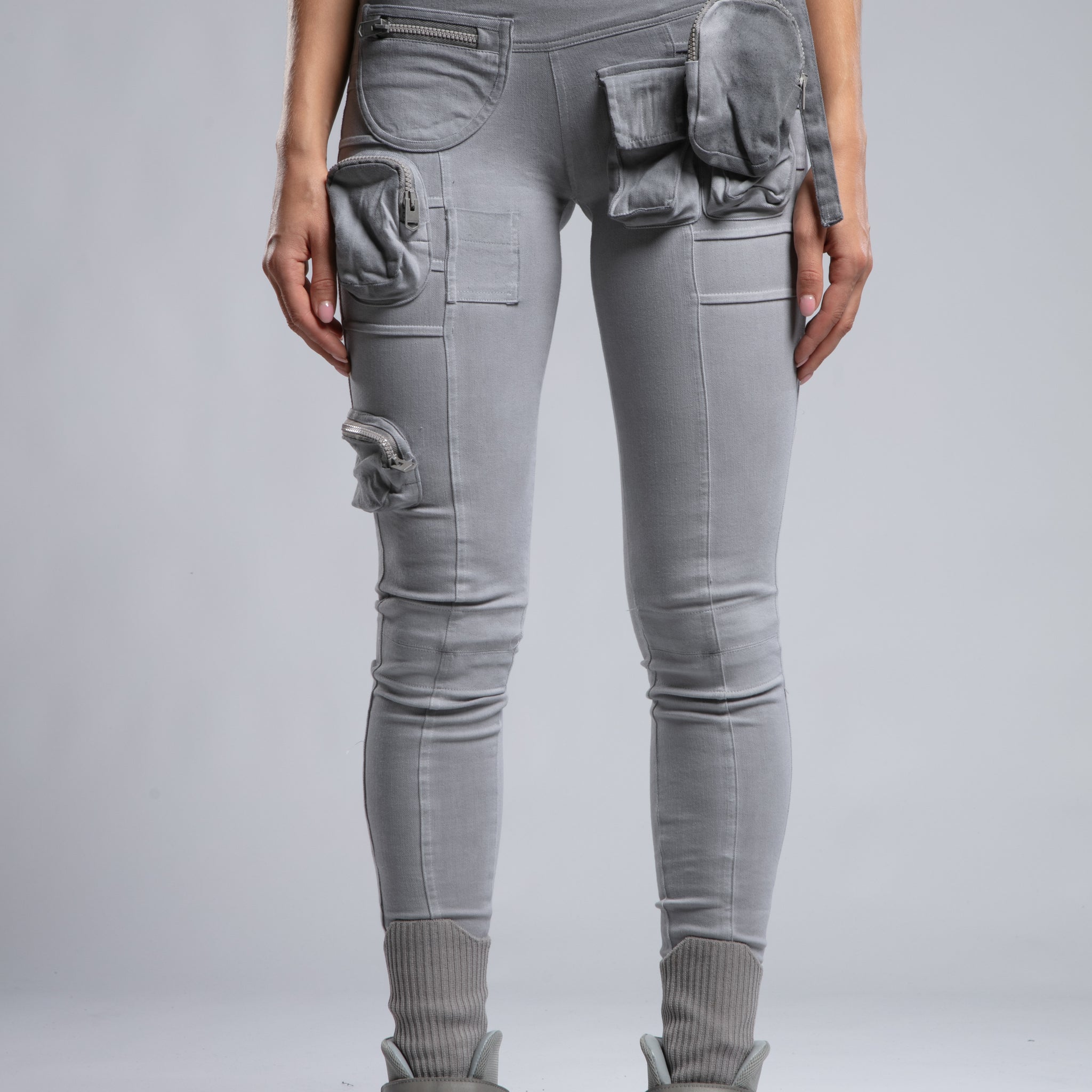 High Waisted Multi Pocket Womens Pants