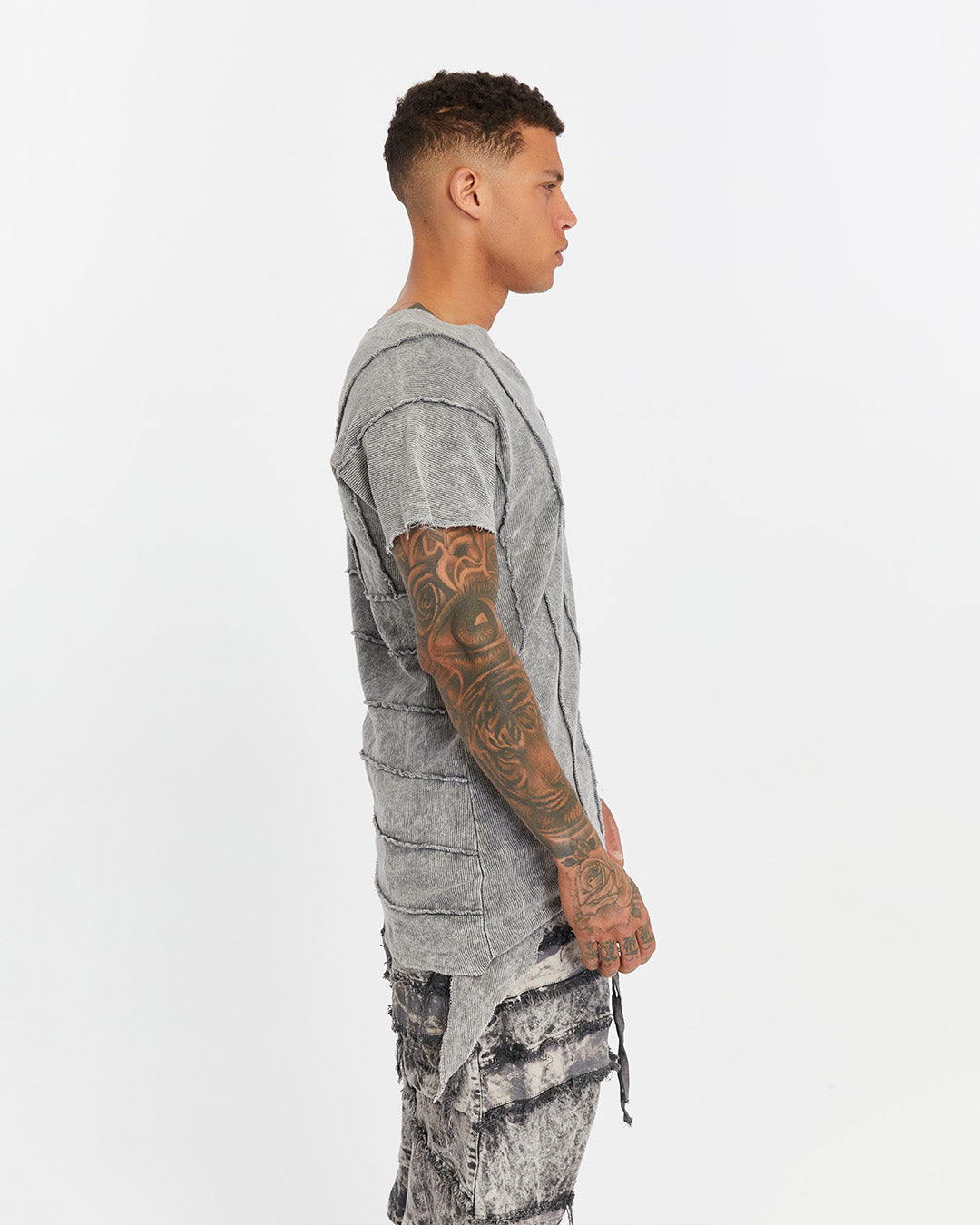 Multi-Piece Asymmetric Men’s T-Shirt