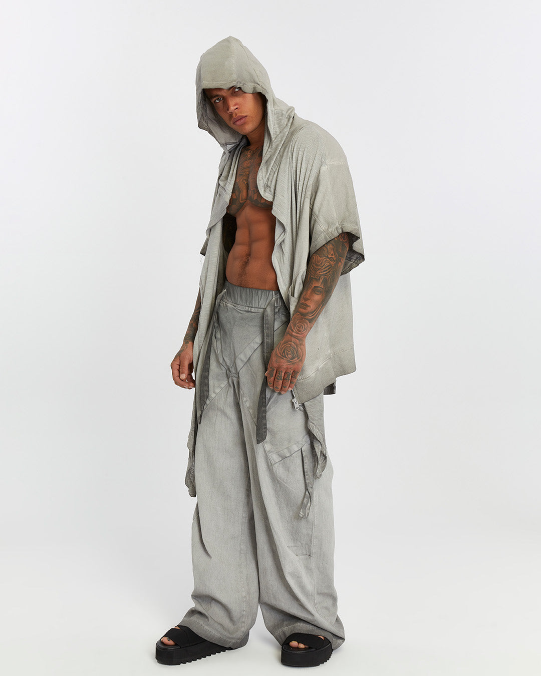 Short Sleeve Men’s Cardigan - Grey