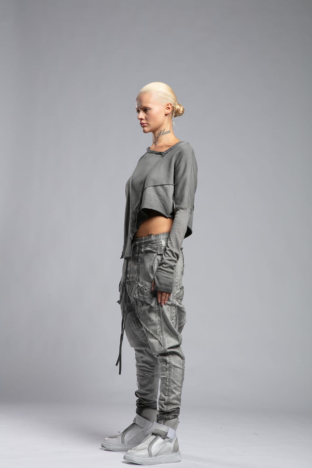 Asymmetrical Sweatshirt with Raw Seams