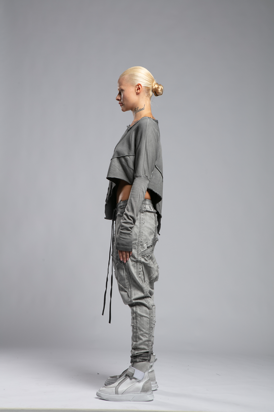 Asymmetrical Sweatshirt with Raw Seams