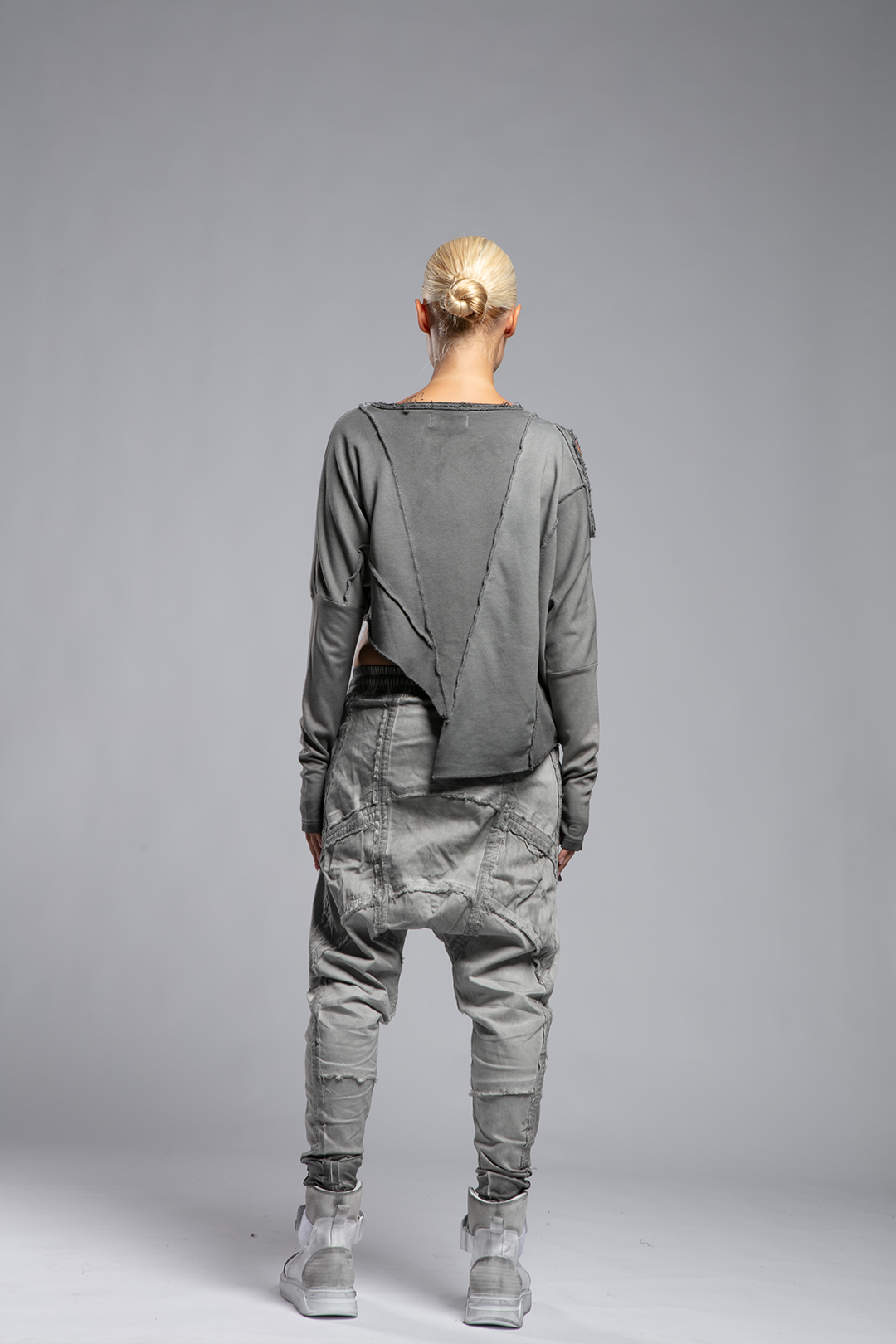 Asymmetrical Sweatshirt with Raw Seams
